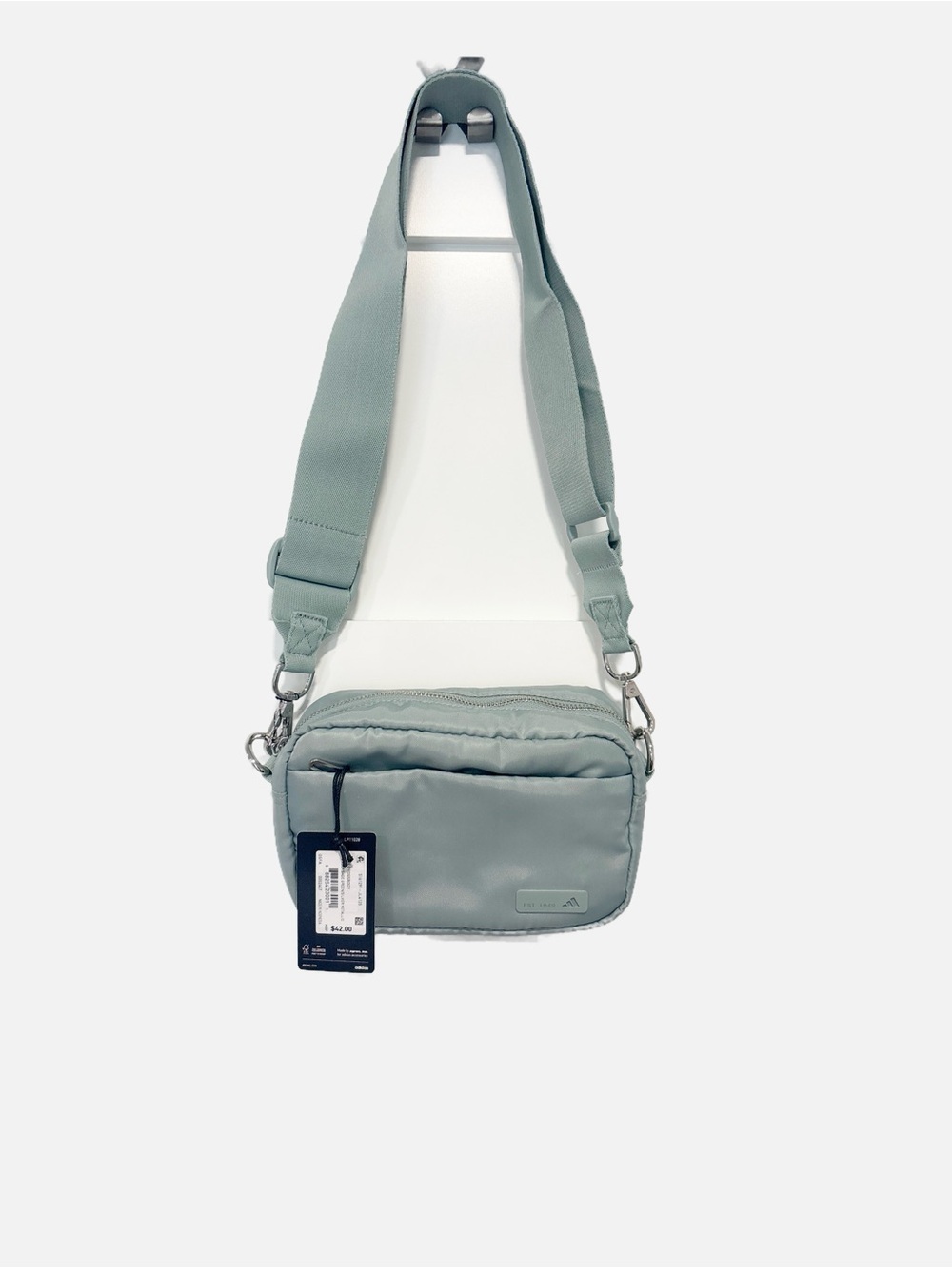 Luxe Adidas Crossbody Shoulder Bag in Sage Green